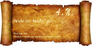 Andris Noémi névjegykártya